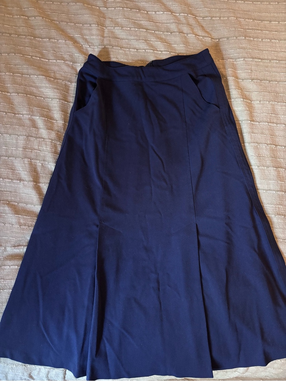 Halogen Navy Midi A-Line Skirt